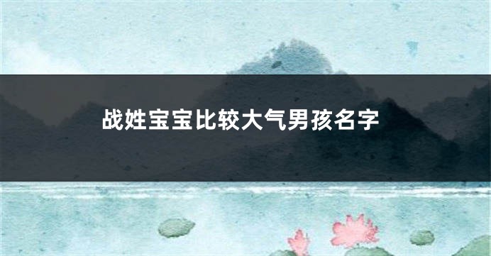 战姓宝宝比较大气男孩名字