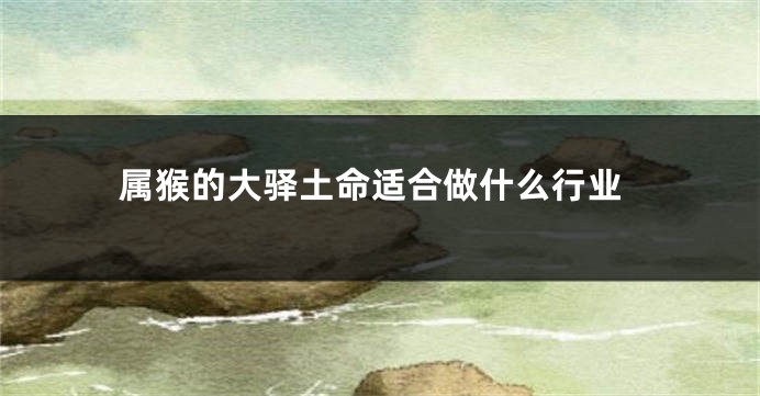 属猴的大驿土命适合做什么行业