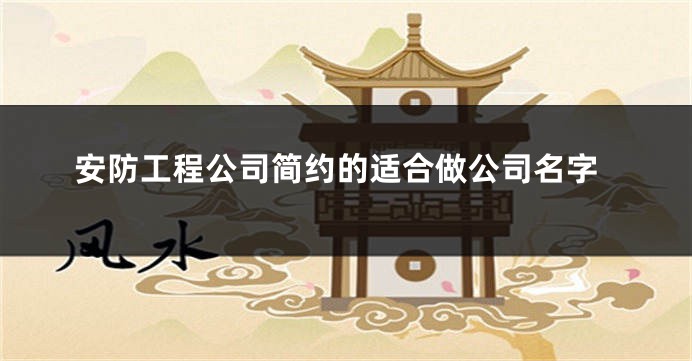 安防工程公司简约的适合做公司名字