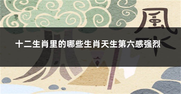 十二生肖里的哪些生肖天生第六感强烈