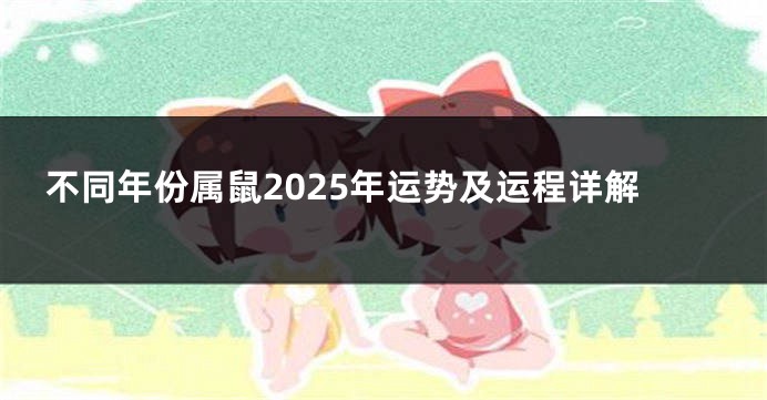 不同年份属鼠2025年运势及运程详解