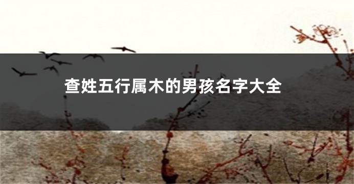 查姓五行属木的男孩名字大全
