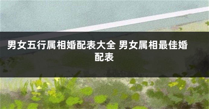 男女五行属相婚配表大全 男女属相最佳婚配表