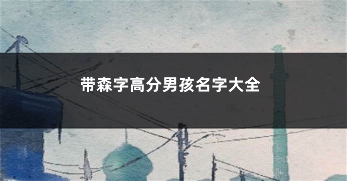带森字高分男孩名字大全