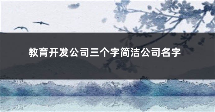 教育开发公司三个字简洁公司名字