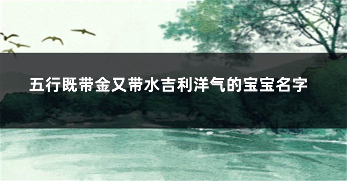 五行既带金又带水吉利洋气的宝宝名字