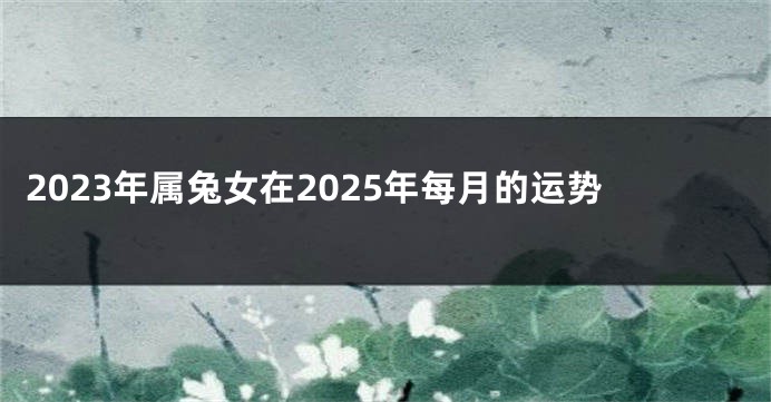 2023年属兔女在2025年每月的运势