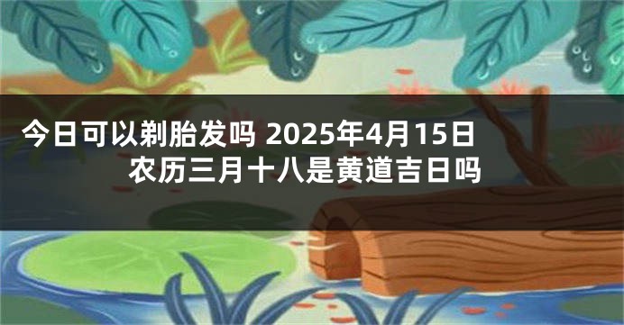 今日可以剃胎发吗 2025年4月15日农历三月十八是黄道吉日吗