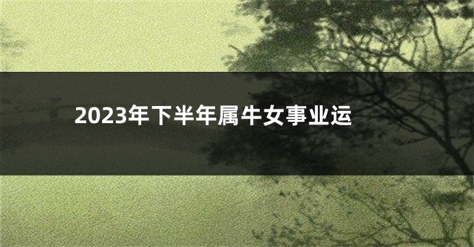2023年下半年属牛女事业运