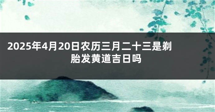 2025年4月20日农历三月二十三是剃胎发黄道吉日吗