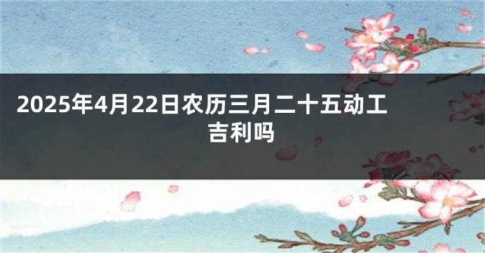 2025年4月22日农历三月二十五动工吉利吗