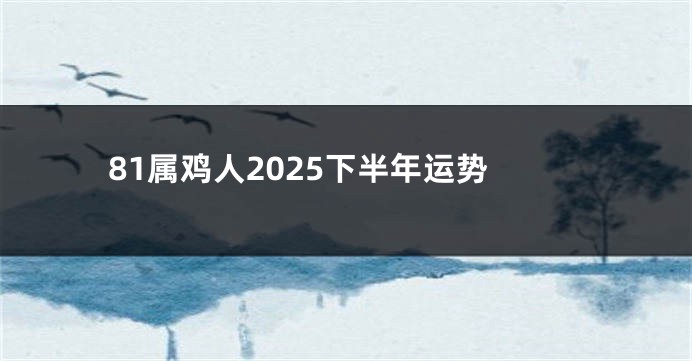 81属鸡人2025下半年运势