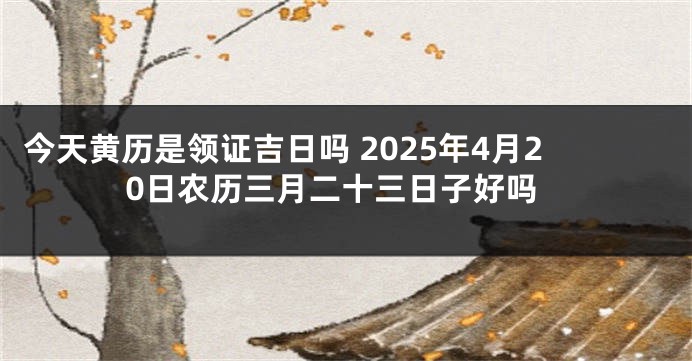 今天黄历是领证吉日吗 2025年4月20日农历三月二十三日子好吗