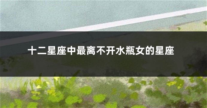 十二星座中最离不开水瓶女的星座
