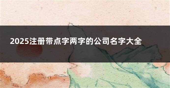 2025注册带点字两字的公司名字大全