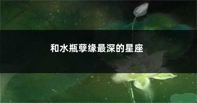 和水瓶孽缘最深的星座