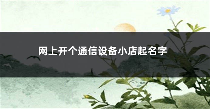 网上开个通信设备小店起名字