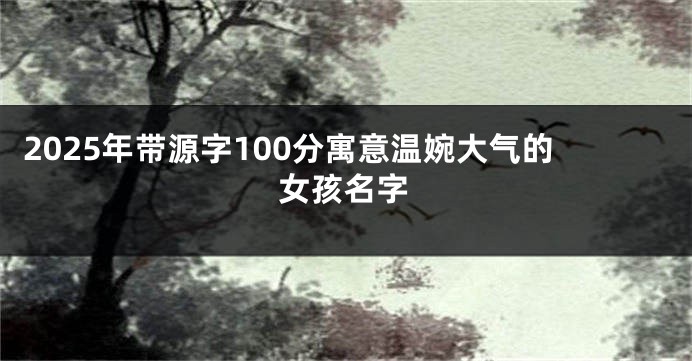 2025年带源字100分寓意温婉大气的女孩名字
