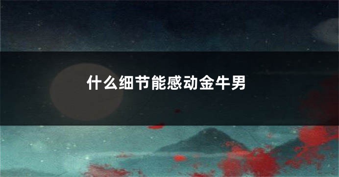 什么细节能感动金牛男