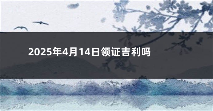2025年4月14日领证吉利吗