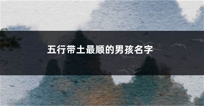 五行带土最顺的男孩名字