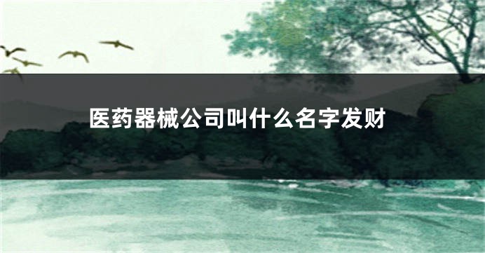 医药器械公司叫什么名字发财