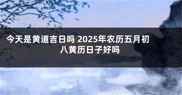今天是黄道吉日吗 2025年农历五月初八黄历日子好吗