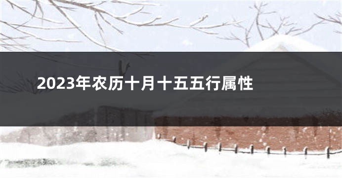 2023年农历十月十五五行属性 