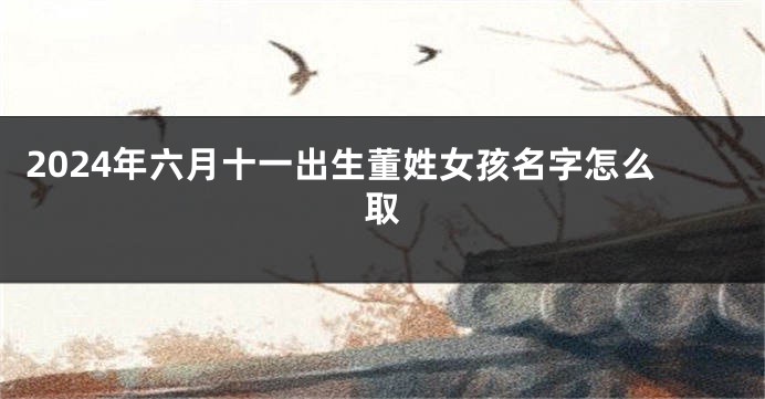 2024年六月十一出生董姓女孩名字怎么取