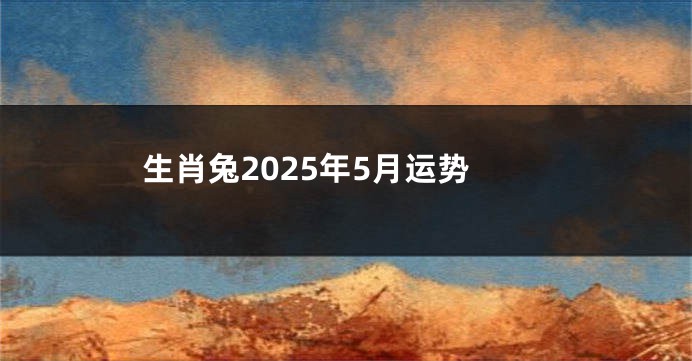 生肖兔2025年5月运势