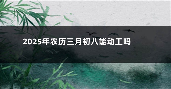 2025年农历三月初八能动工吗