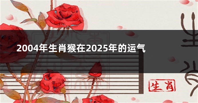 2004年生肖猴在2025年的运气