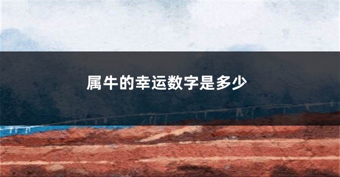 属牛的幸运数字是多少