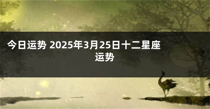 今日运势 2025年3月25日十二星座运势