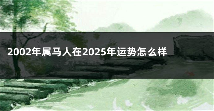2002年属马人在2025年运势怎么样