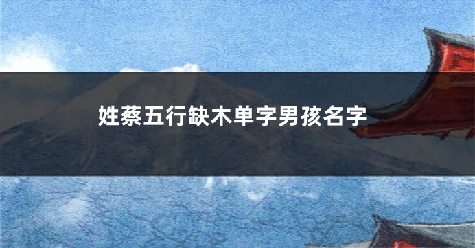 姓蔡五行缺木单字男孩名字