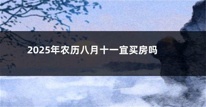 2025年农历八月十一宜买房吗