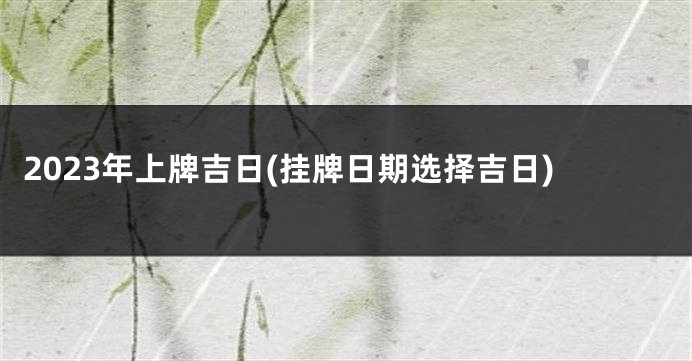 2023年上牌吉日(挂牌日期选择吉日)
