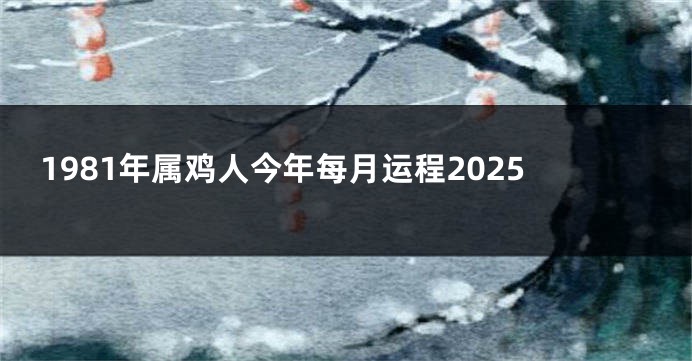 1981年属鸡人今年每月运程2025
