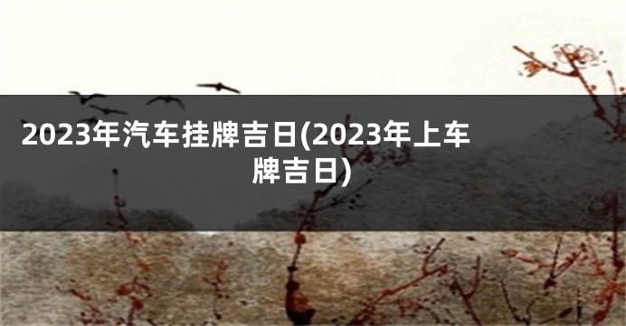 2023年汽车挂牌吉日(2023年上车牌吉日)