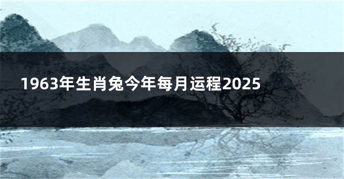 1963年生肖兔今年每月运程2025