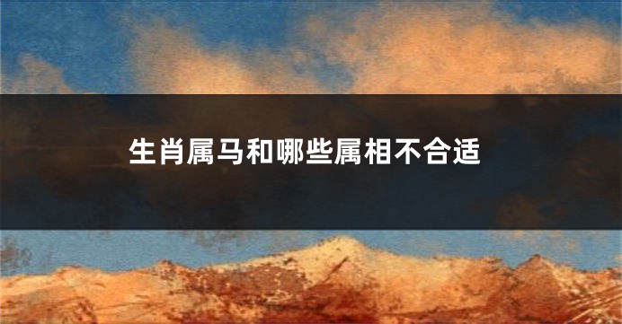 生肖属马和哪些属相不合适