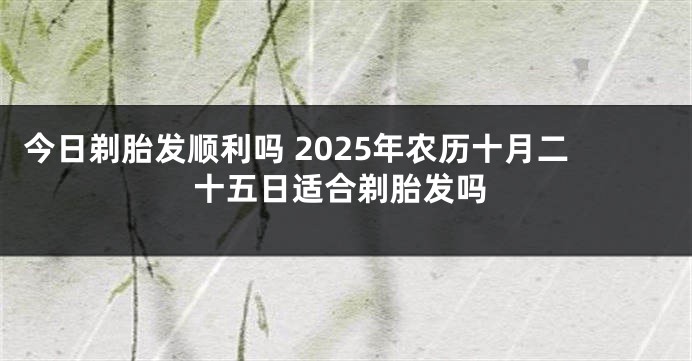 今日剃胎发顺利吗 2025年农历十月二十五日适合剃胎发吗
