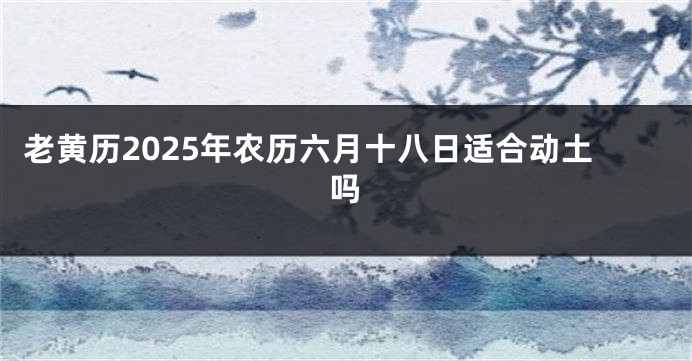 老黄历2025年农历六月十八日适合动土吗