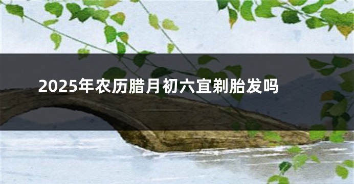 2025年农历腊月初六宜剃胎发吗