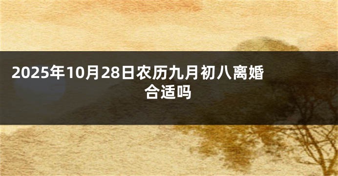 2025年10月28日农历九月初八离婚合适吗