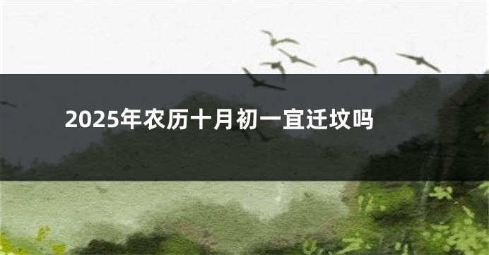 2025年农历十月初一宜迁坟吗
