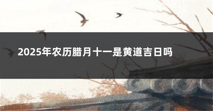 2025年农历腊月十一是黄道吉日吗