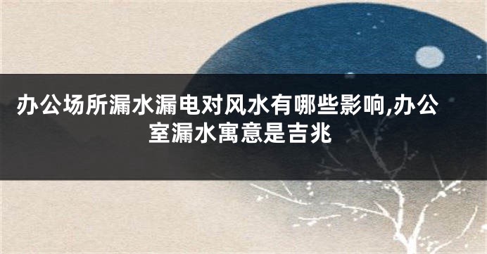 办公场所漏水漏电对风水有哪些影响,办公室漏水寓意是吉兆