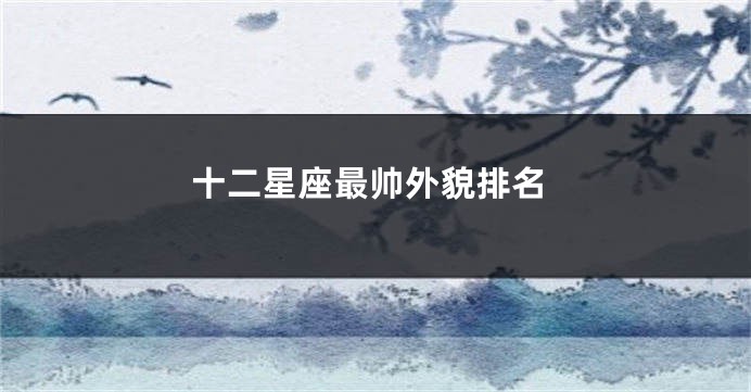 十二星座最帅外貌排名
